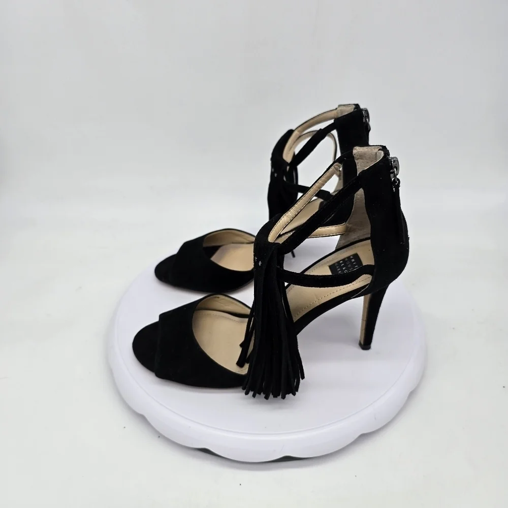 White House Black Market Shoes Women 7.5M Delilah Suede Fringe Heels